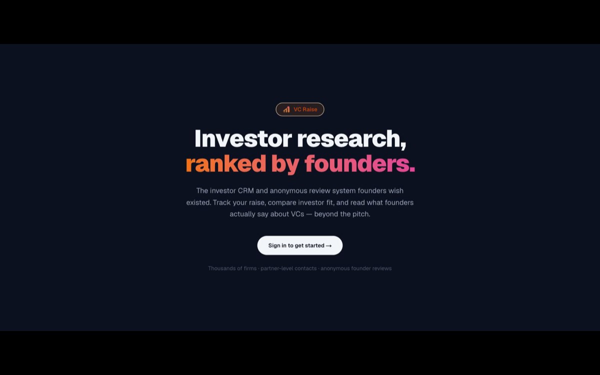 VC Raise — built on Runza